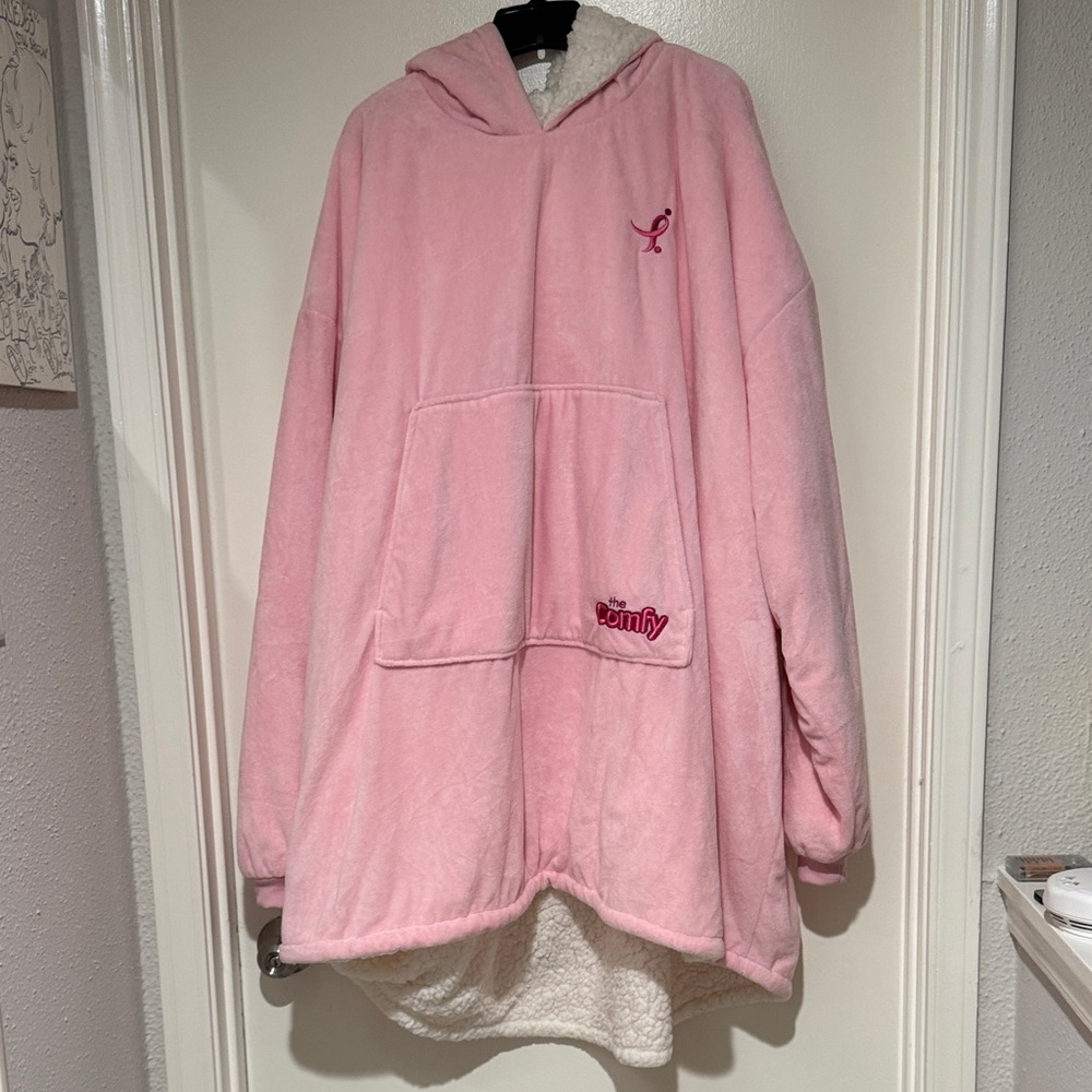 Comfy Pink Oversized Hooded Blanket Sweatshirt